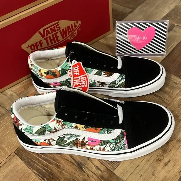 🌴 VANS OLD SKOOL IN Women – Multi Tropic/Black/True White NWT - Picture 5 of 8